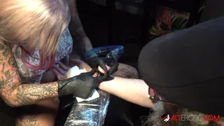 Evilyn Ink's Tattooed Masturbation, Roughly Touched by Ivan