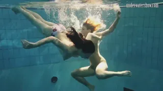 Andrea & Monica Underwater Strip Fight