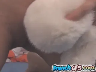 French Girlfriend Rides Toys on Naked Body