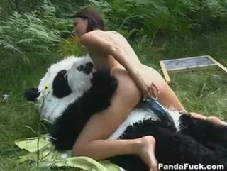 Panda Fucks Adorable Teen in Forest