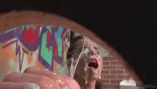 Brunette Drenched, Cum Facial - Steamy Finish