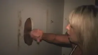 Steamy Gloryhole Blowjob by Naughty Blonde