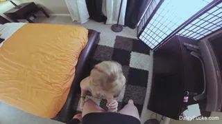 Intense Tattoo'd Blonde Daisy Sucks POV Cock