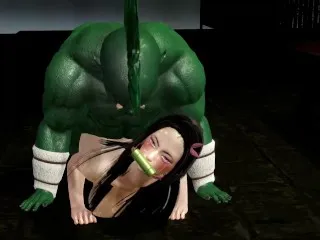 Demon Slayer 3D - Nezuko's Bukkake & Creampie Fetish - Impregnate Nezuko - BDSM, DP, Cumshots