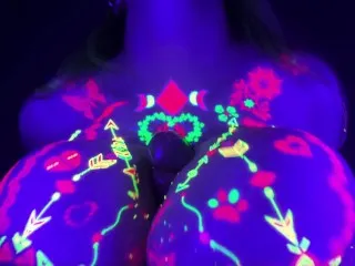 LilyKoti's Erotic Titfuck Challenge - Neon Cosmots Blow Your Mind!