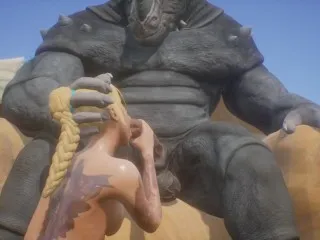 Blonde Takes Monstrous Furry Cock